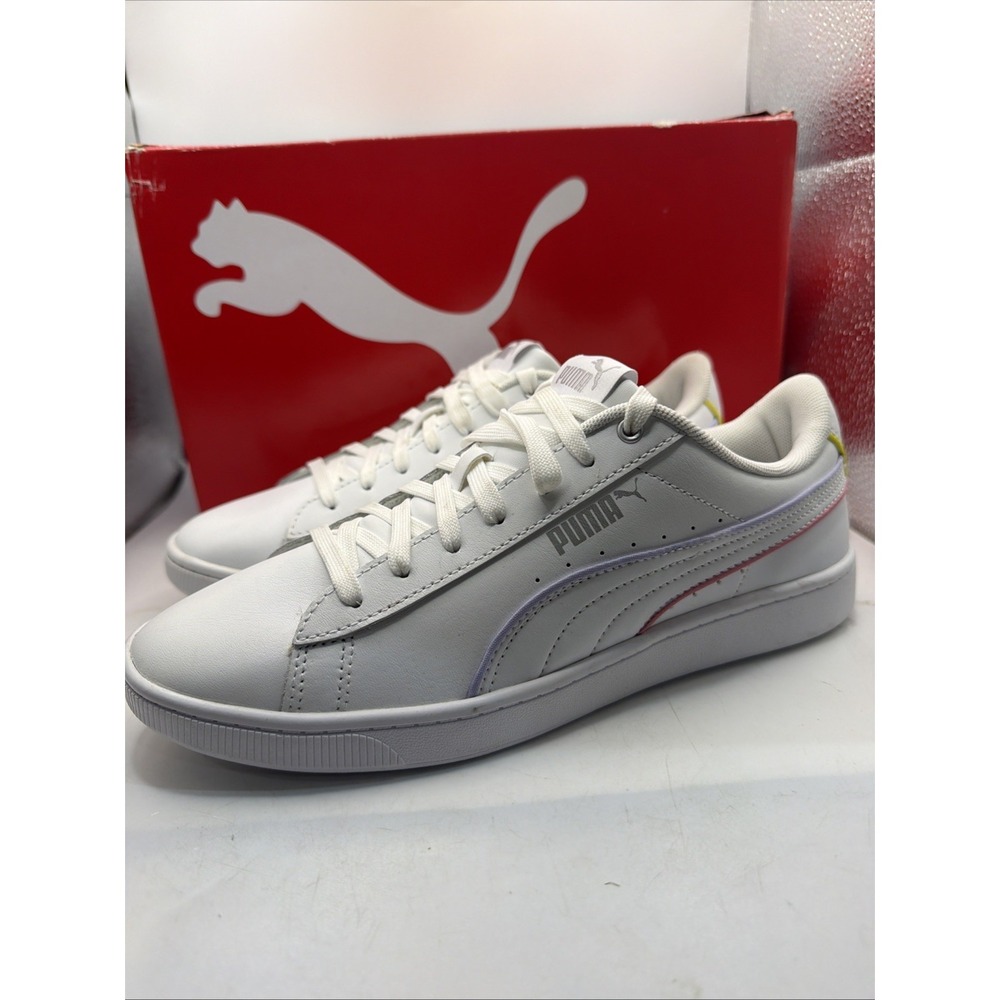 Puma Vikky V2 374512 Women's White Leather Lace-Up Casual Sneakers Shoes Size 8
